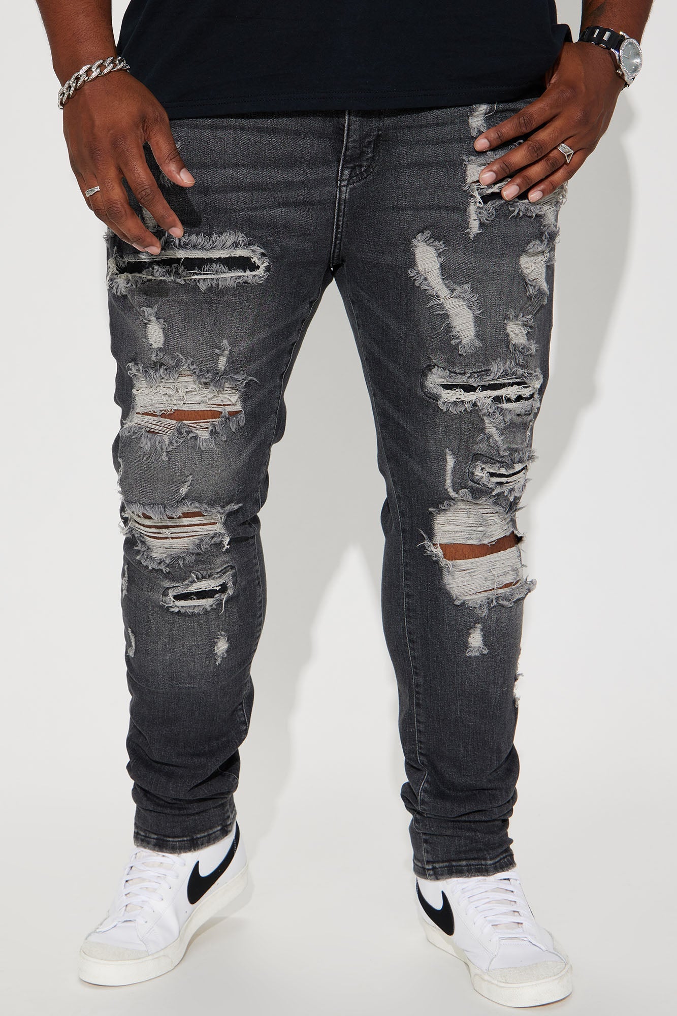 Ready To Unwind Stacked Skinny Jeans - Black Wash