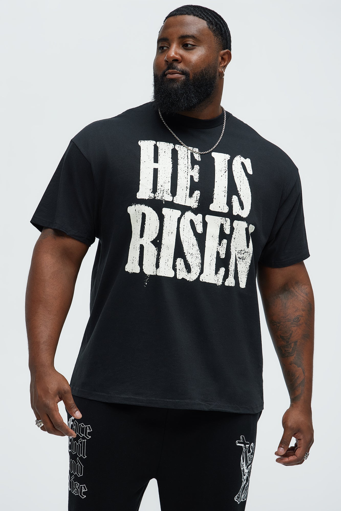 He Is Risen Mens Short Sleeve Tee - Black