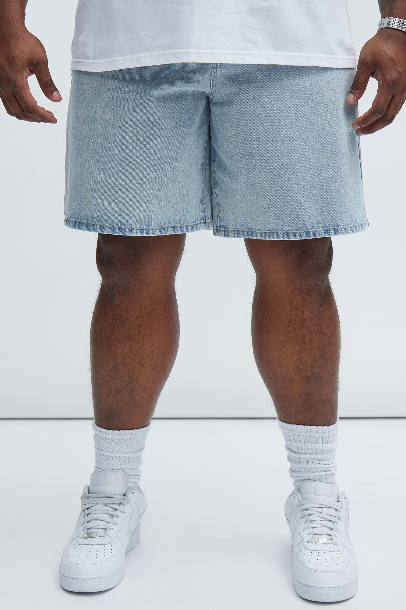 Colin Relaxed Denim Shorts - Light Blue Wash