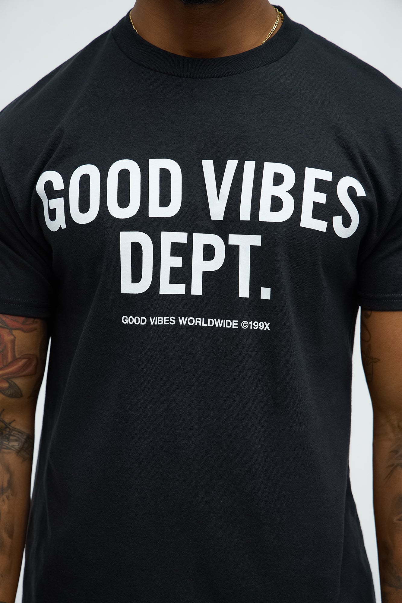 Good Vibes Dept Short Sleeve Crew Neck T shirt - Black