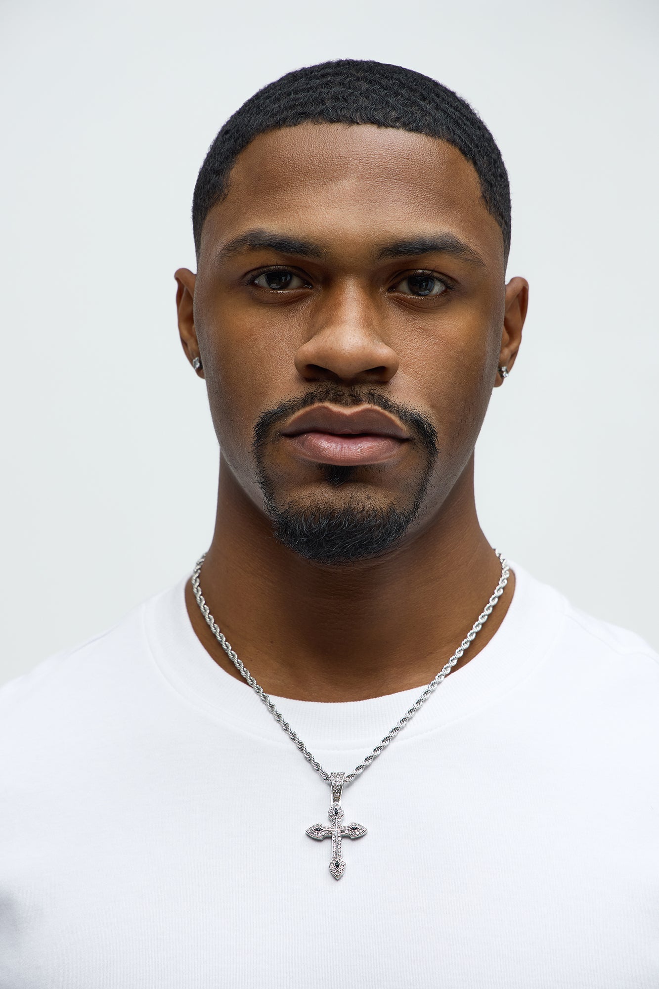 Echo Iced Cross Pendant - Silver