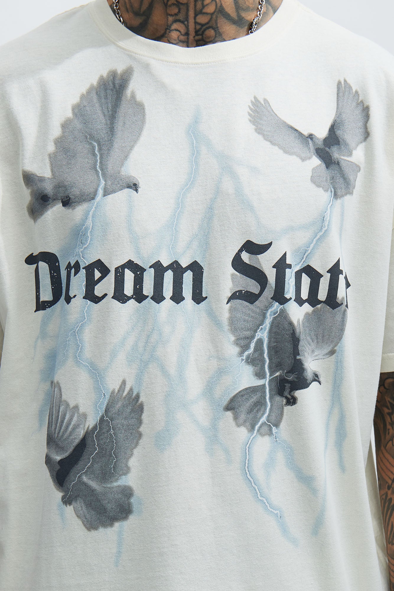 Dream State Oversized Short Sleeve Tee - White