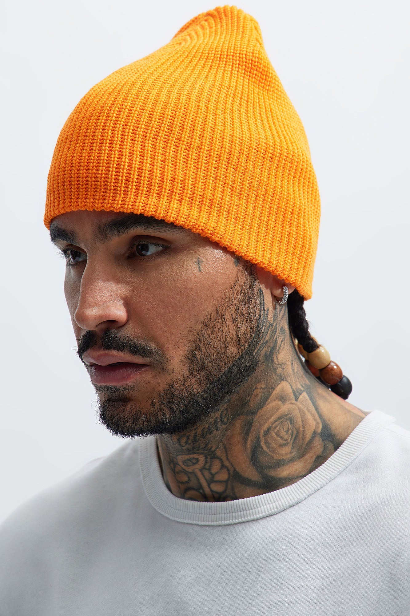 Ribbed Beanie - Orange