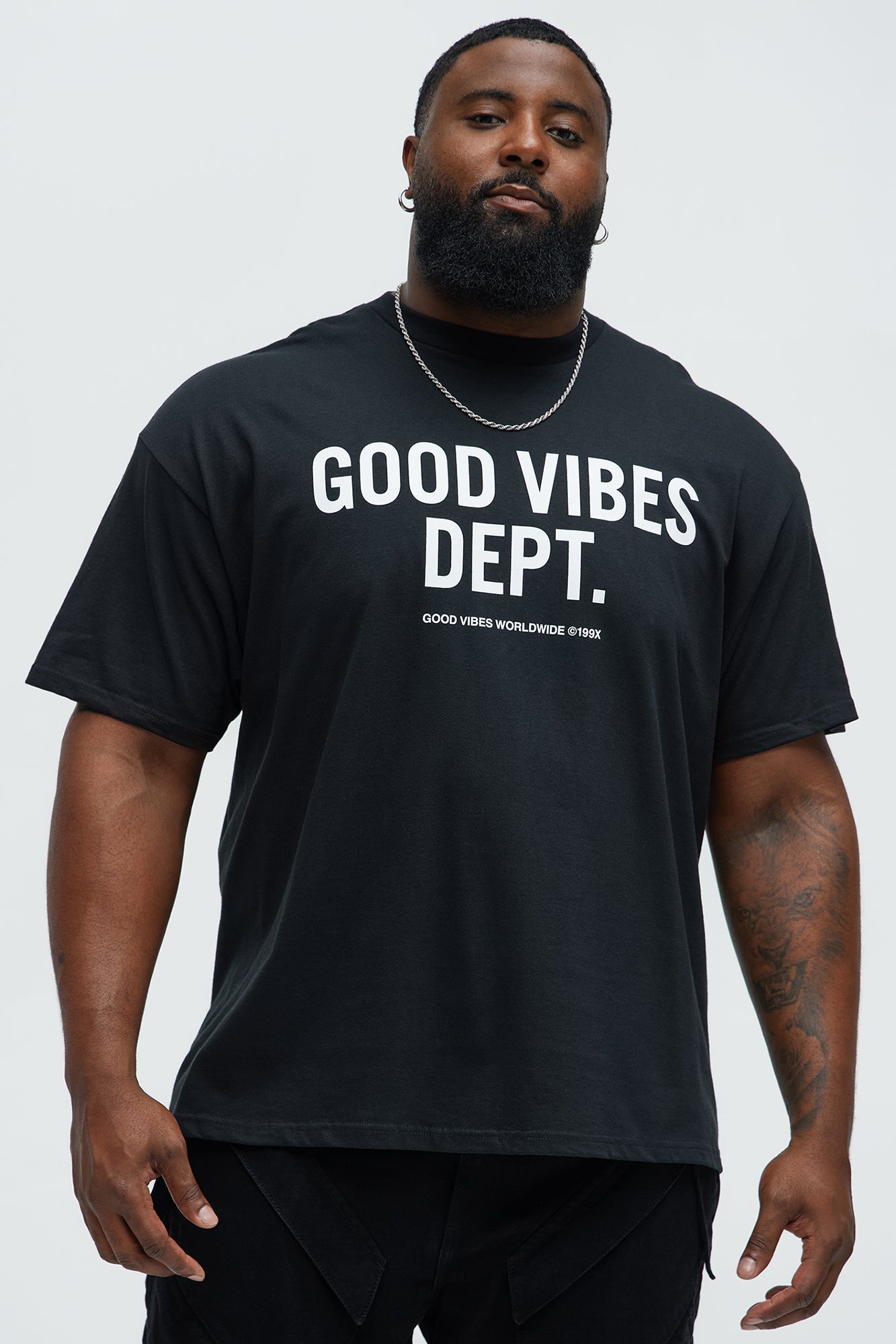 Good Vibes Dept Short Sleeve Crew Neck T shirt - Black
