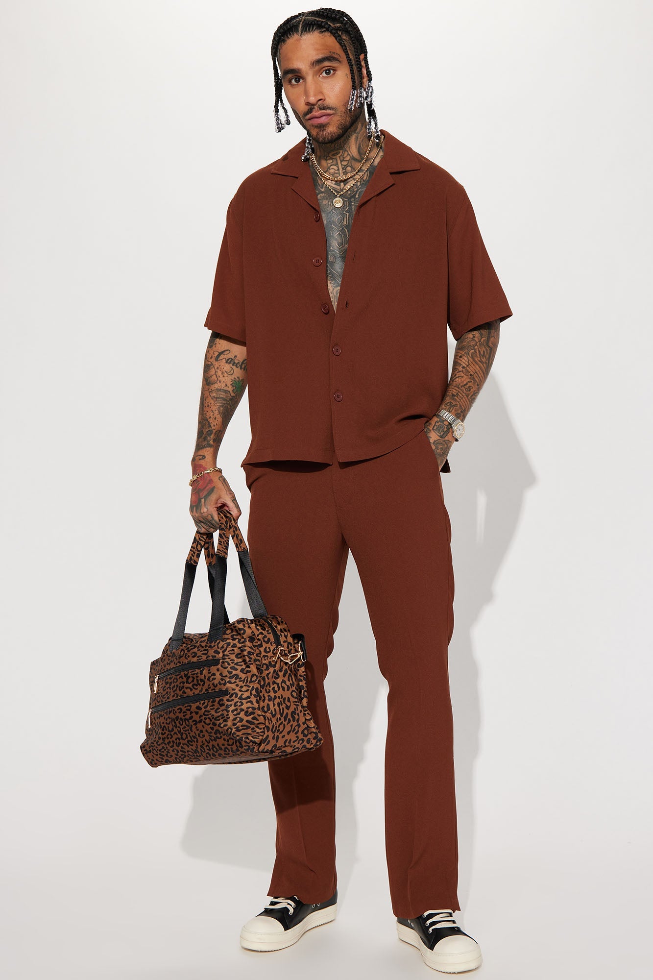 Golden Hour Short Sleeve Button Up - Brown