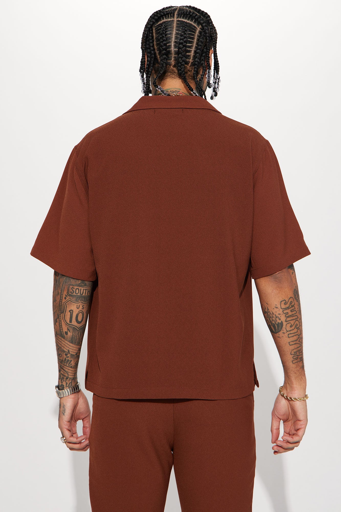 Golden Hour Short Sleeve Button Up - Brown