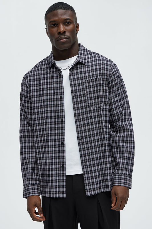 Carson Plaid Classic Long Sleeve Button Up - Black/combo