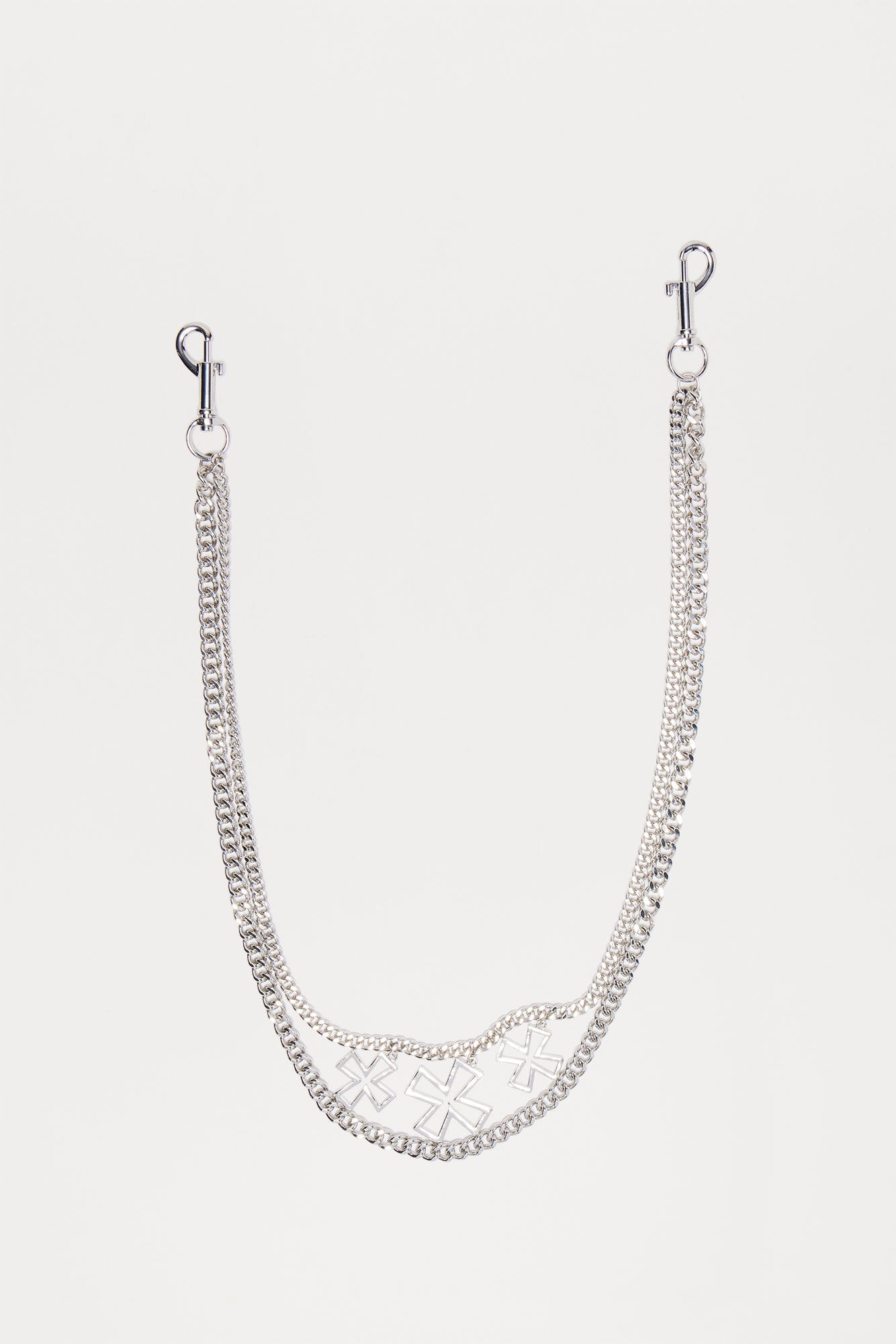 Serena Cross Stacked Pant Chain - Silver