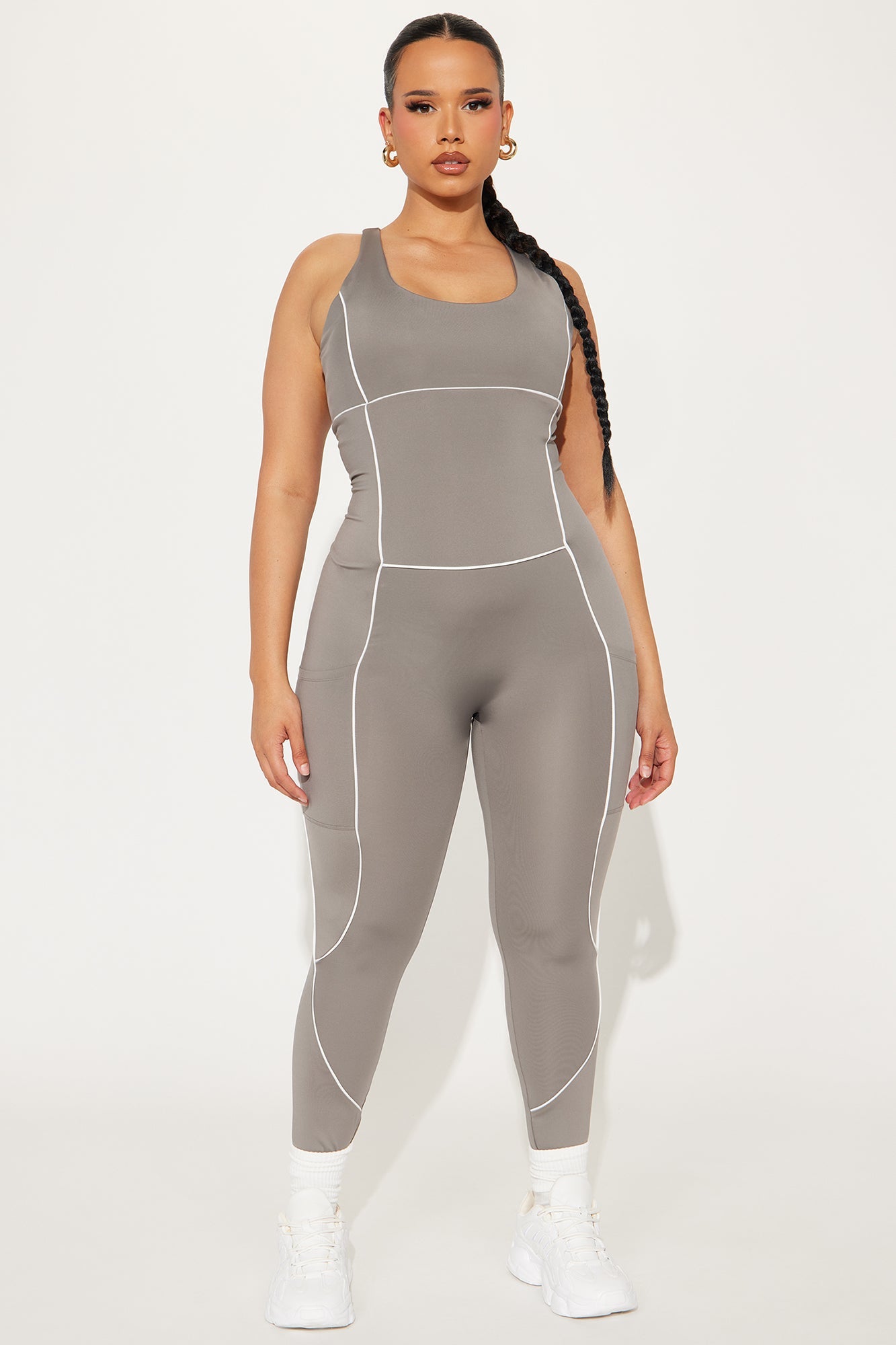 Round It Up Elevate Active Jumpsuit - Charcoal