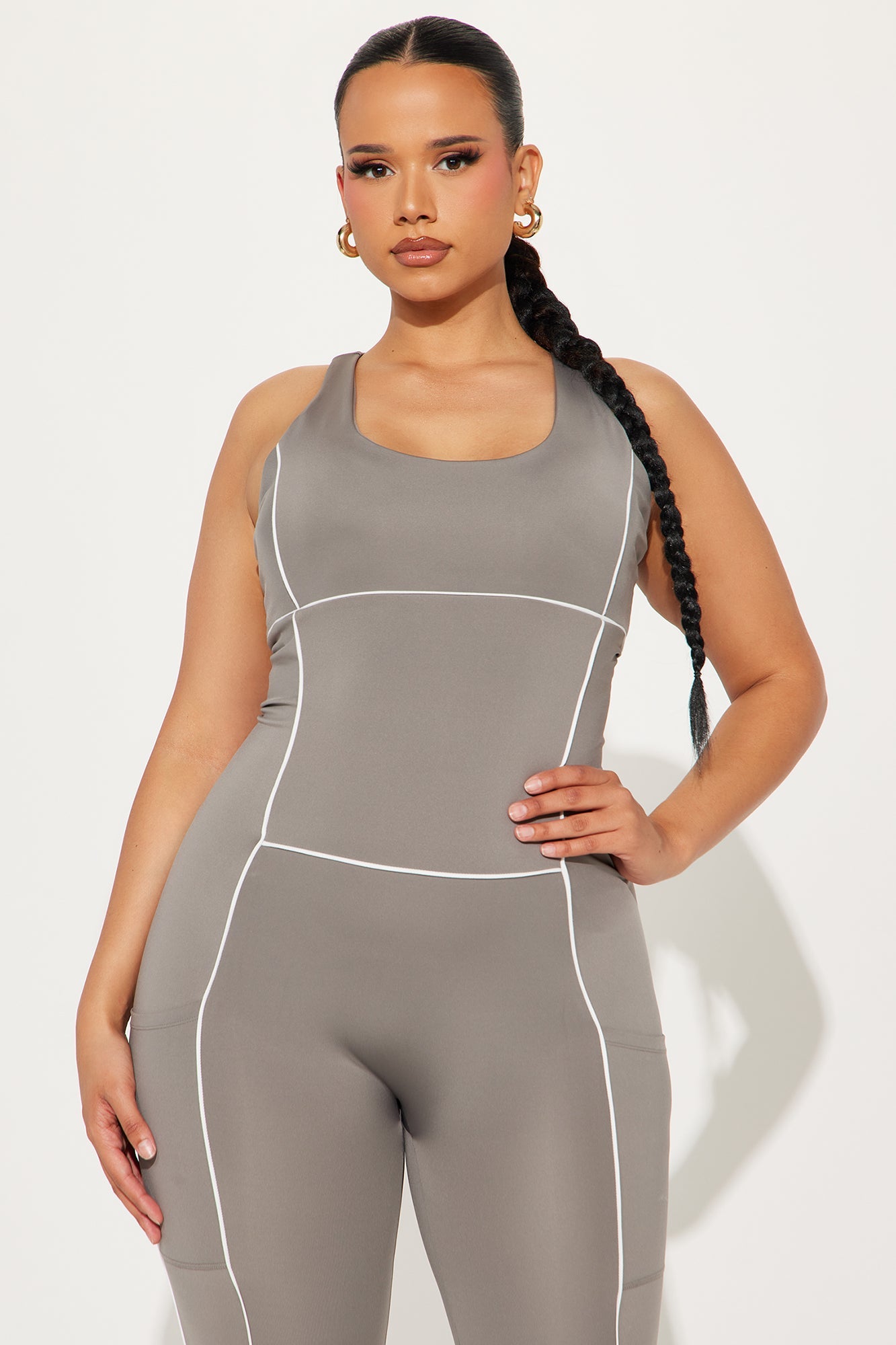 Round It Up Elevate Active Jumpsuit - Charcoal