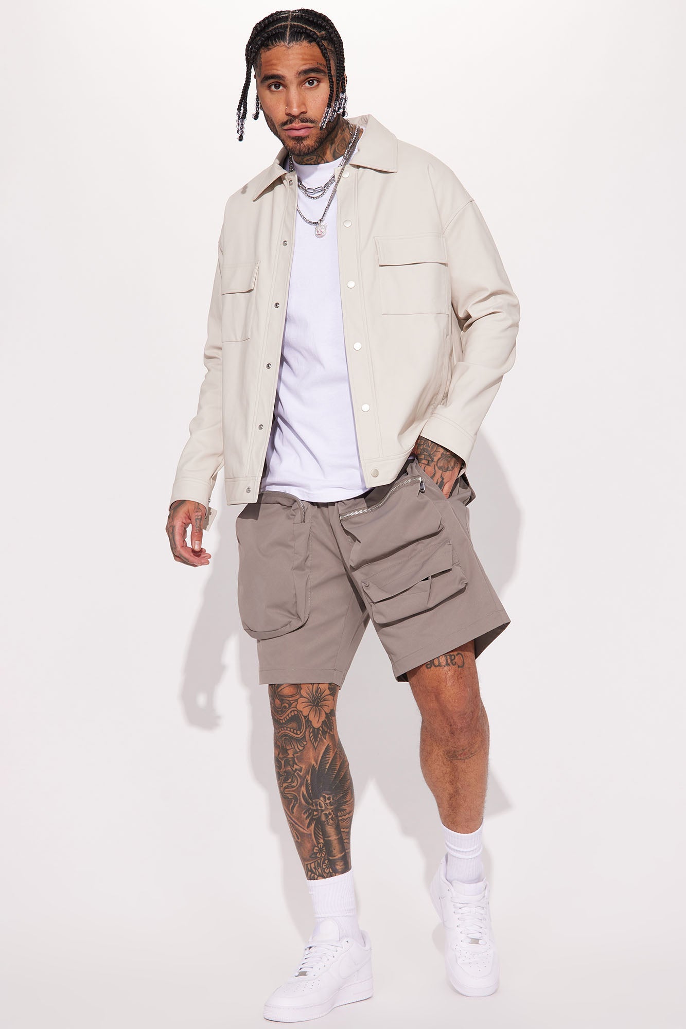 Starstruck Utility Cargo Shorts - Grey