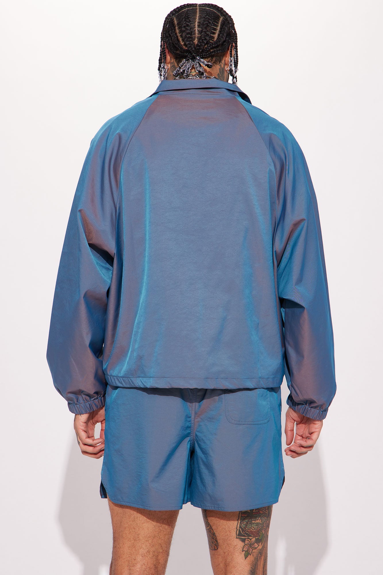 Stormy Iridescent Nylon Anorak - Blue