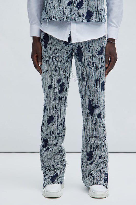 Riley Carpenter Slim Flare Frayed Denim Jeans - Indigo