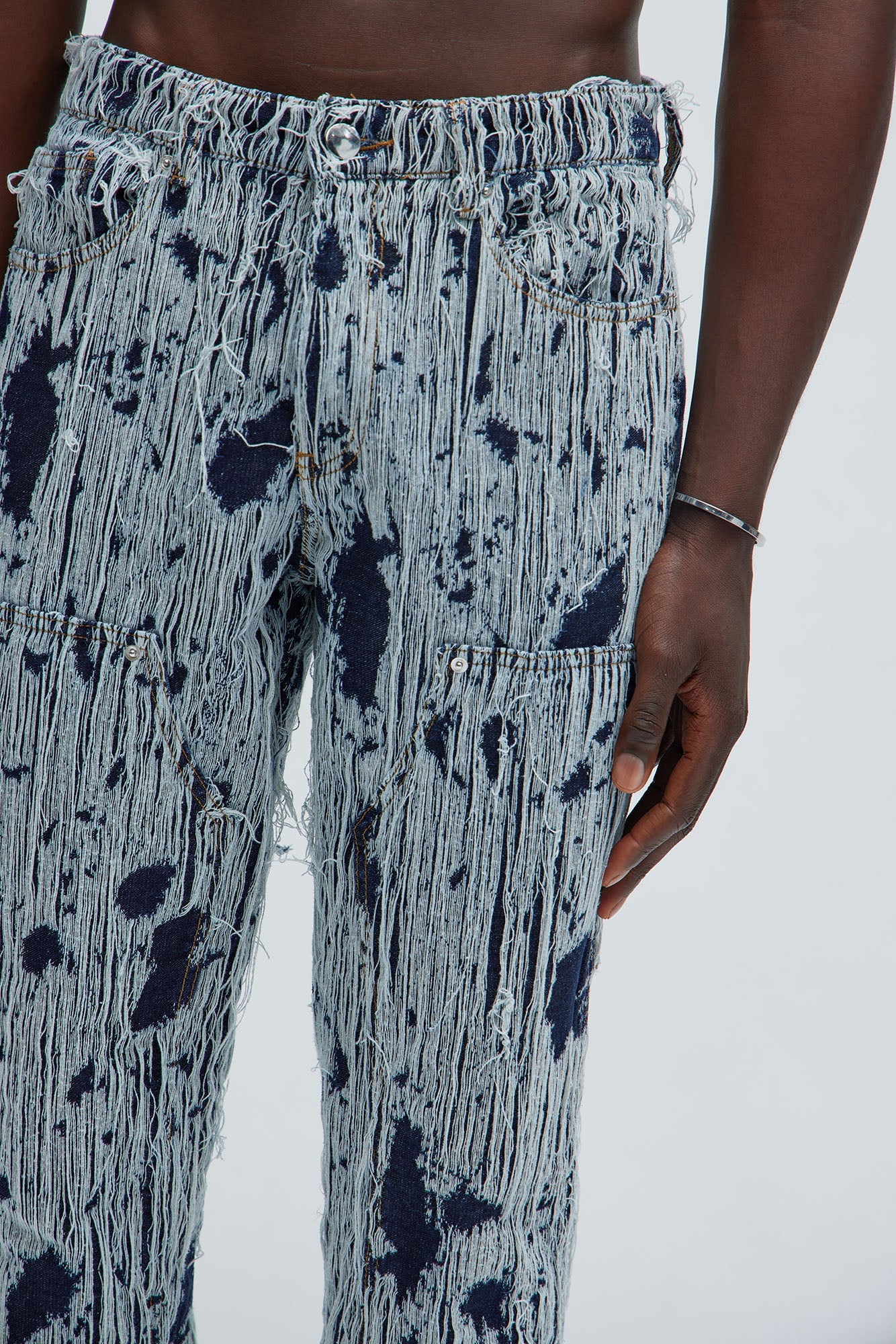 Riley Carpenter Slim Flare Frayed Denim Jeans - Indigo