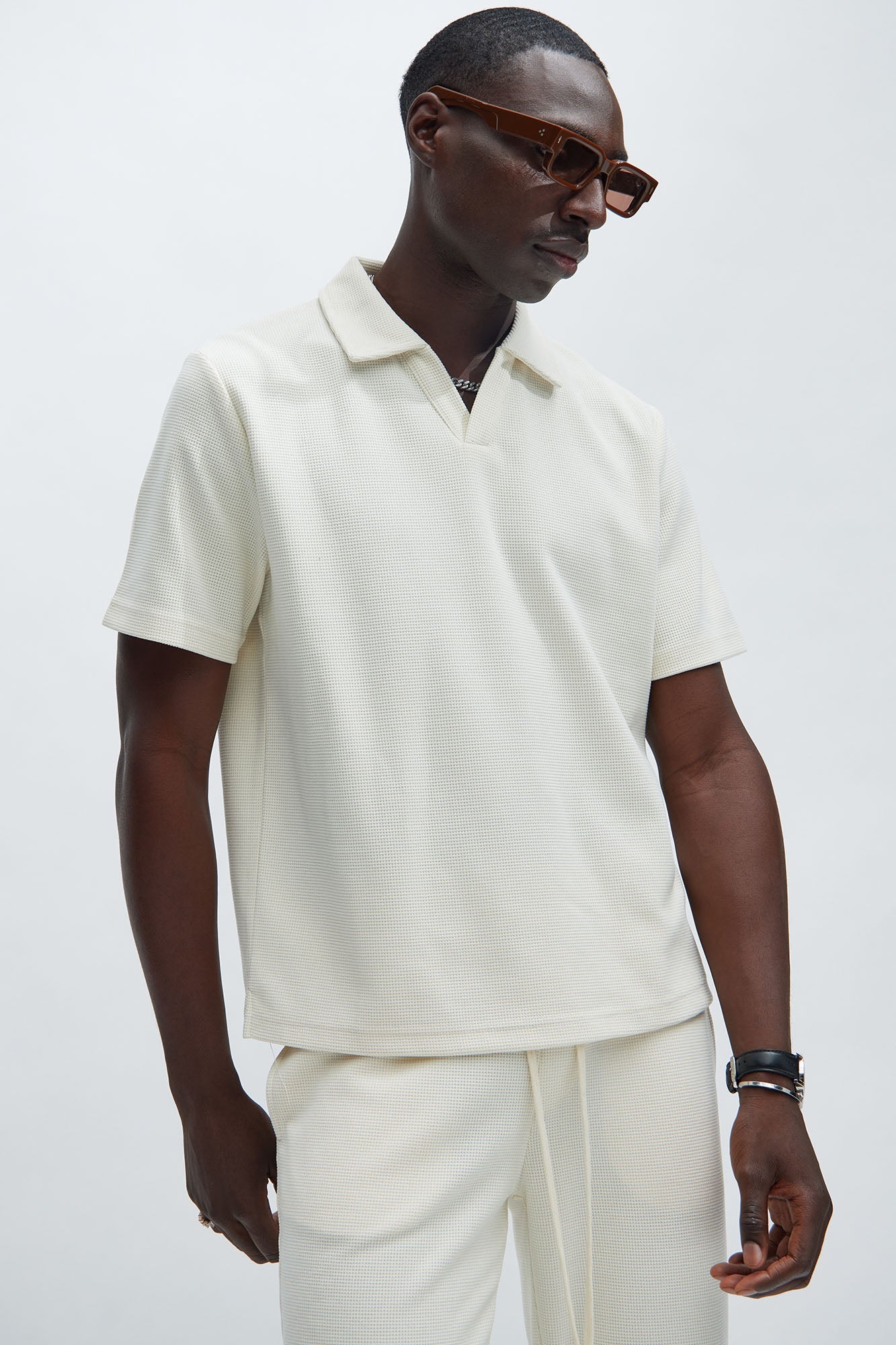 Cairo Textured Polo - Cream