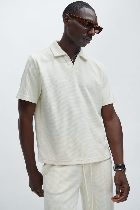 Cairo Textured Polo - Cream