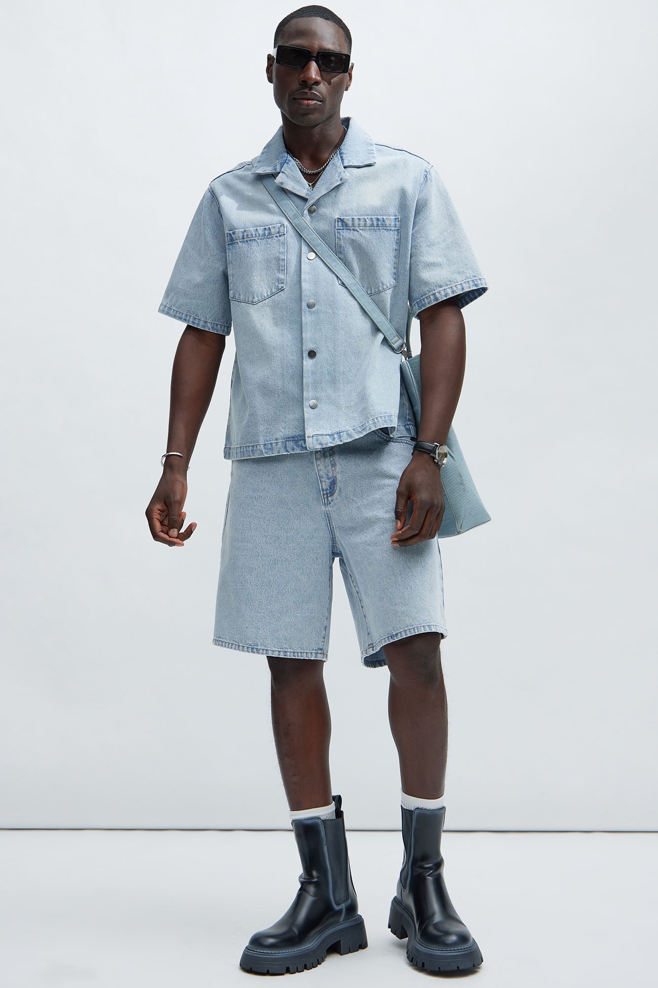 Colin True Denim Button Up Shirt - Light Blue Wash