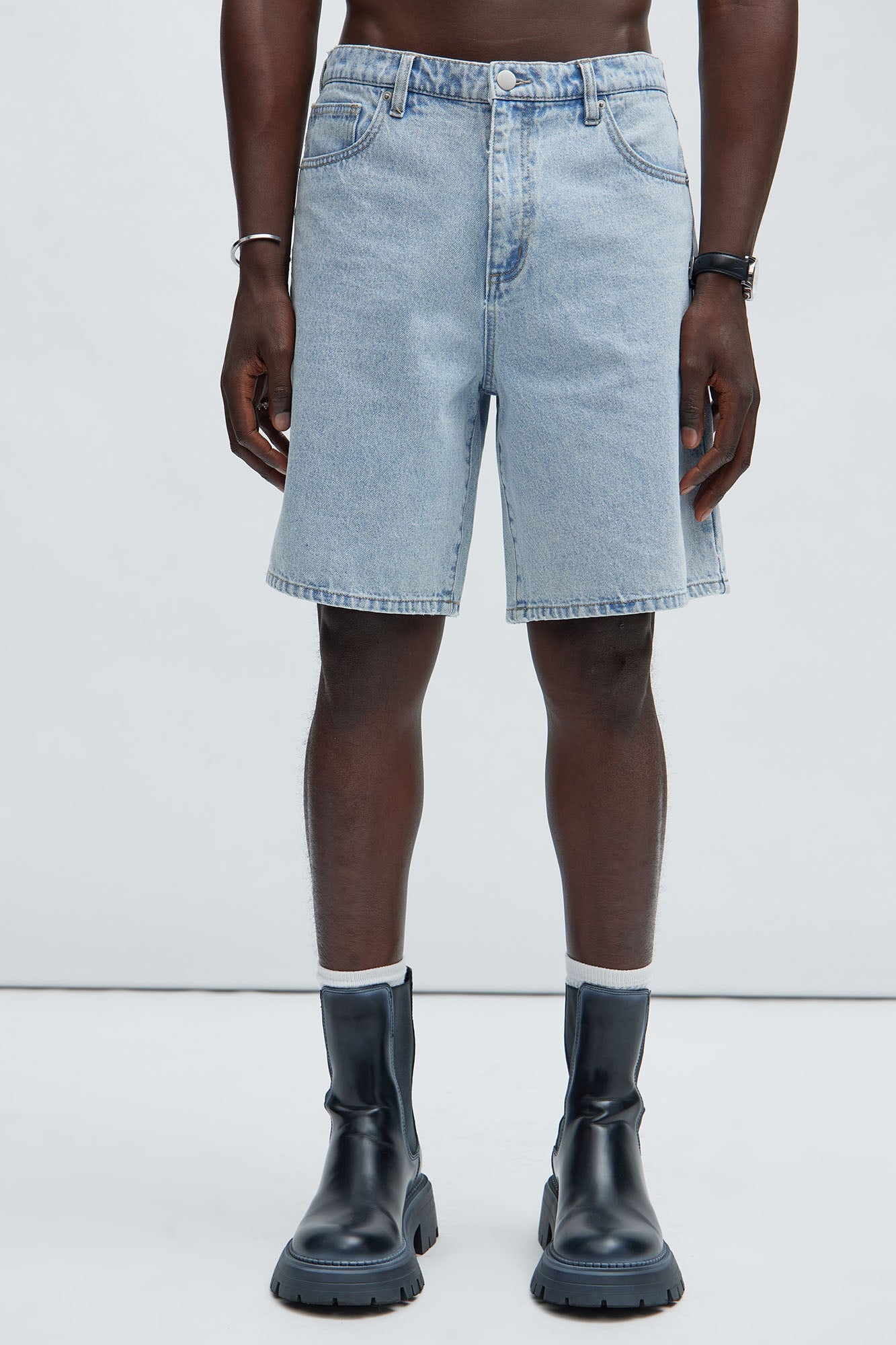 Colin Relaxed Denim Shorts - Light Blue Wash