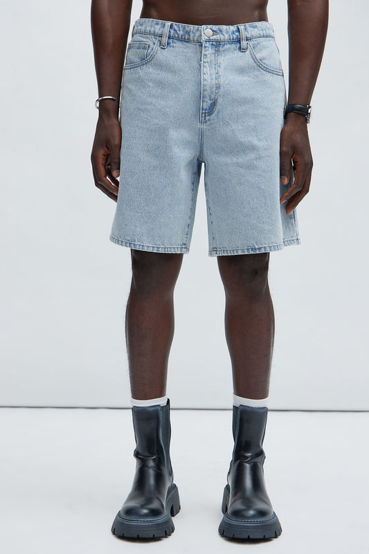 Colin Relaxed Denim Shorts - Light Blue Wash