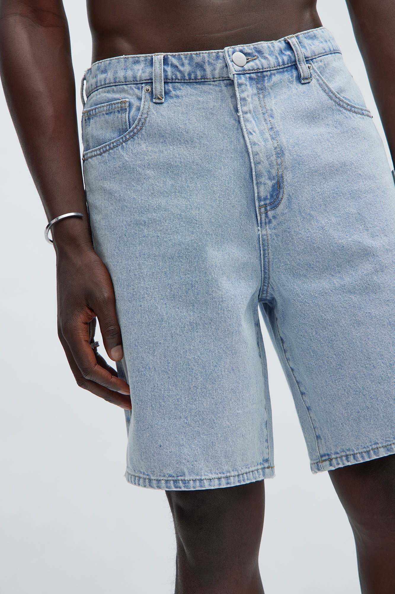 Colin Relaxed Denim Shorts - Light Blue Wash