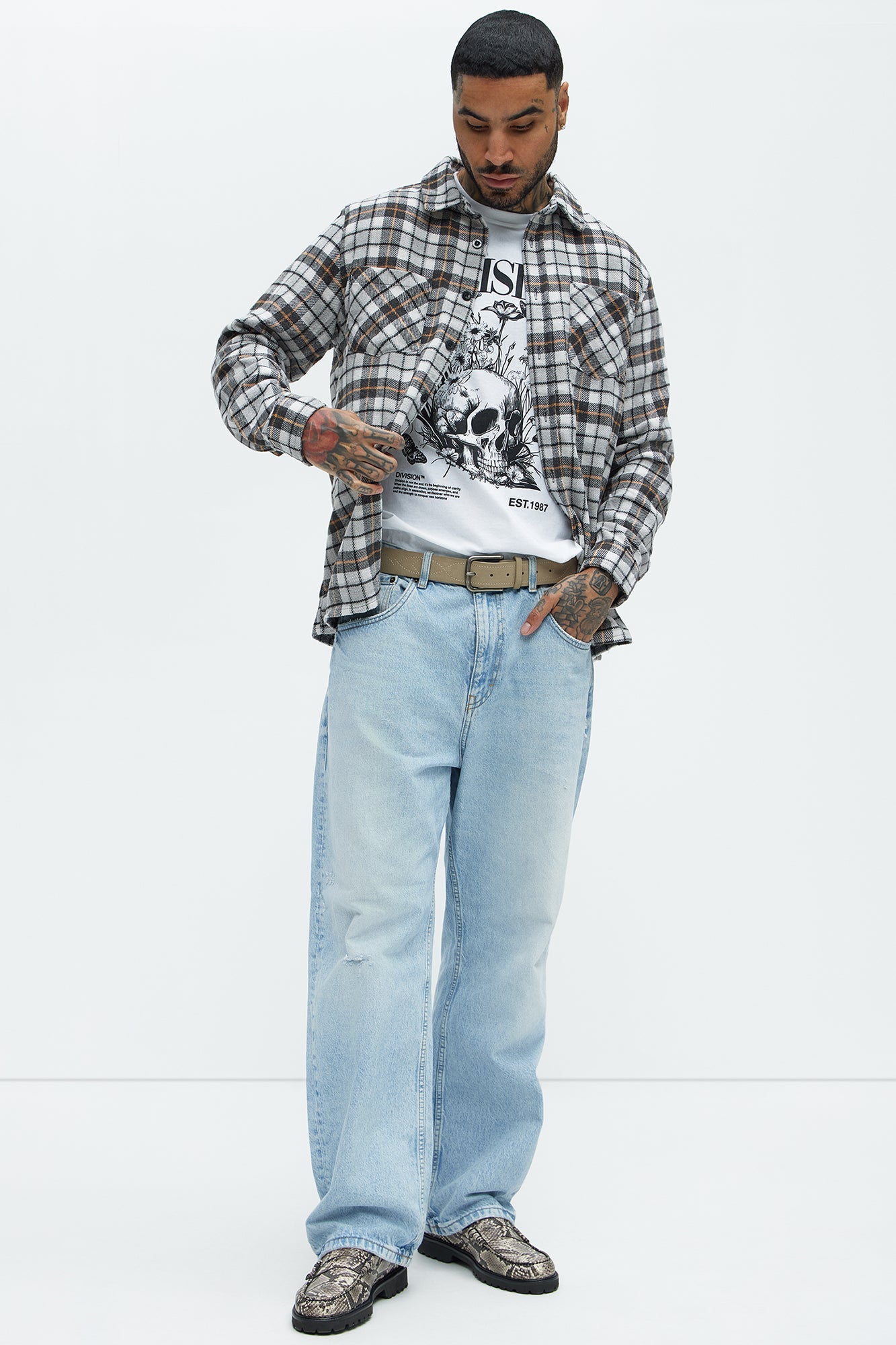 Gas Plaid Classic Flannel - Grey/combo