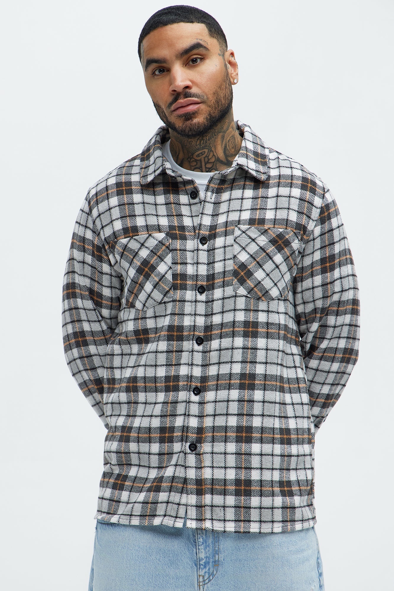 Gas Plaid Classic Flannel - Grey/combo