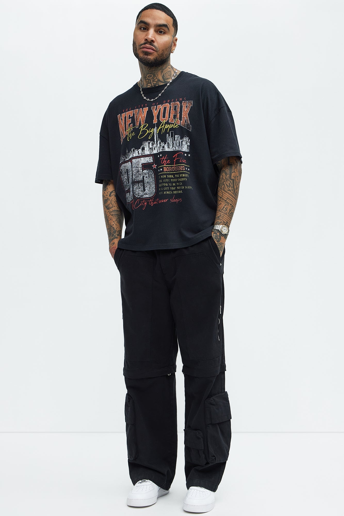 The Big Apple NYC Oversized Short Sleeve Tee - Black