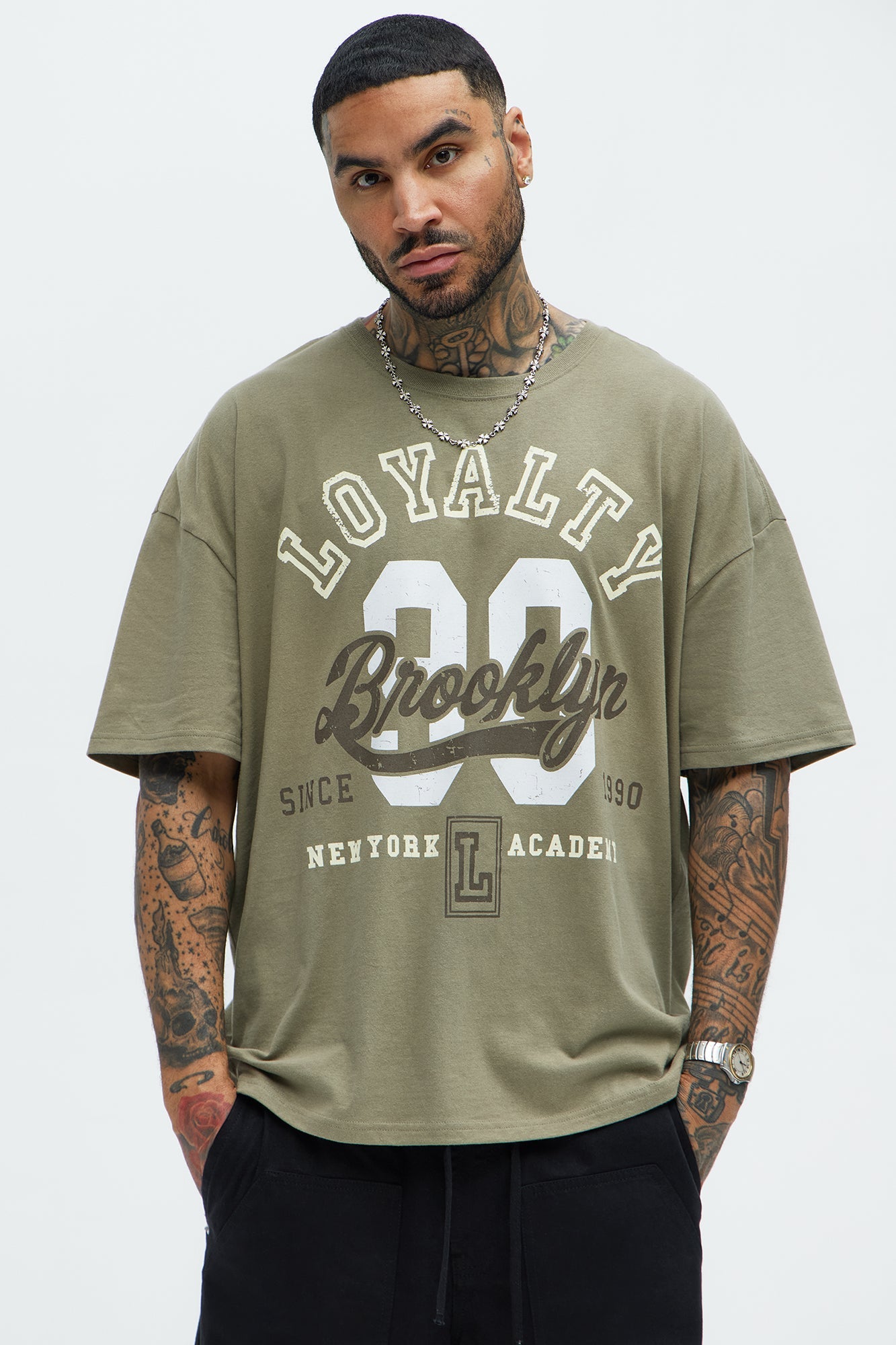 Brooklyn Loyalty Oversized Short Sleeve Tee - Olive