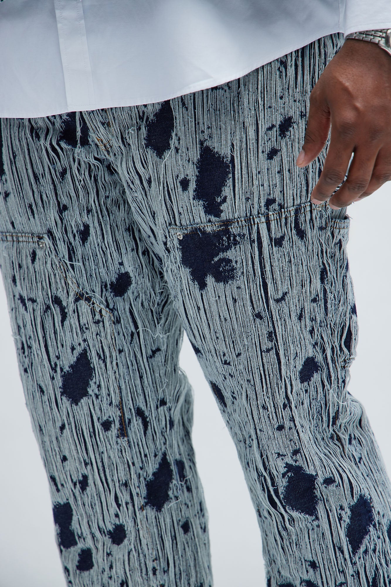 Riley Carpenter Slim Flare Frayed Denim Jeans - Indigo