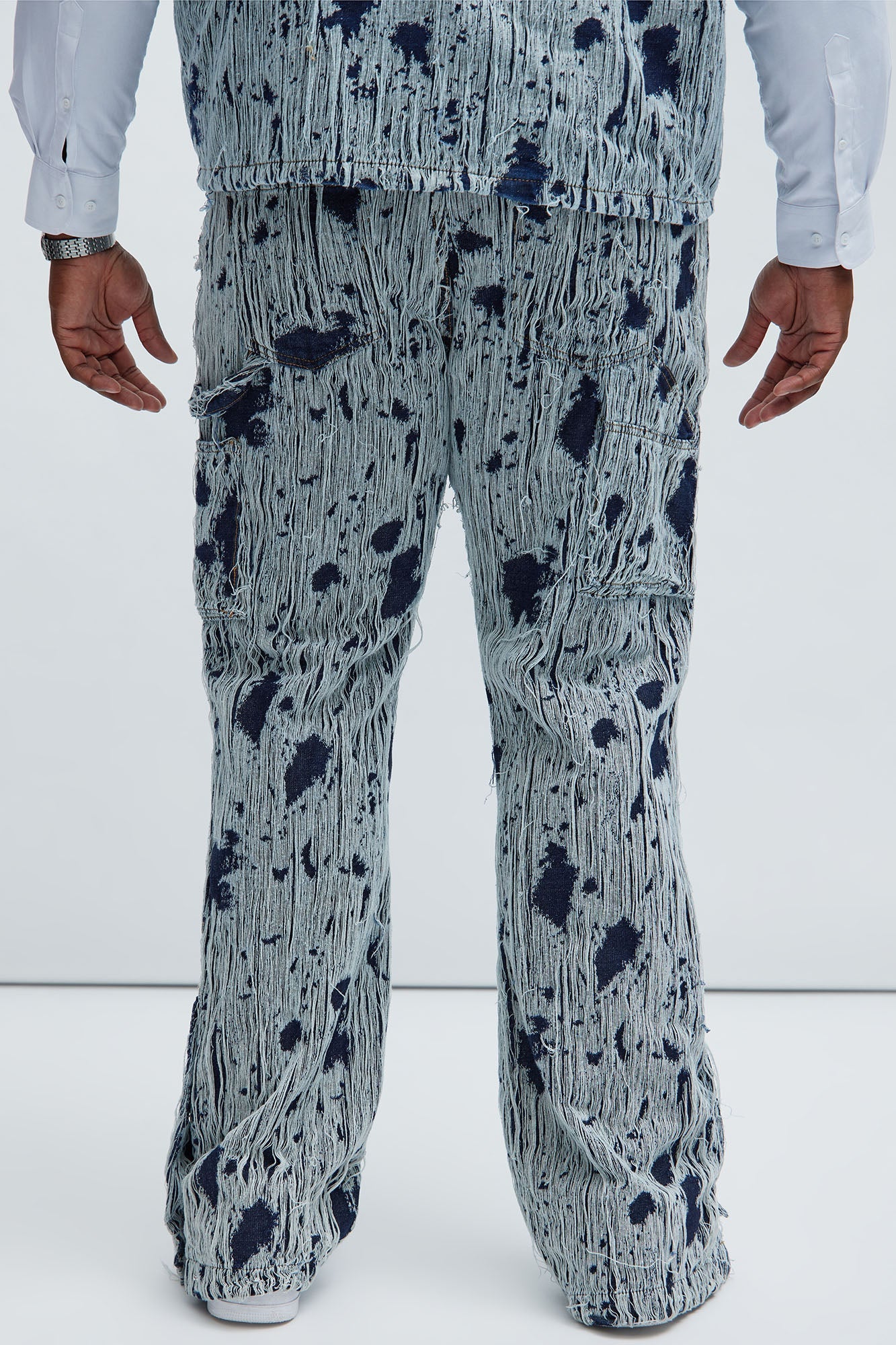 Riley Carpenter Slim Flare Frayed Denim Jeans - Indigo