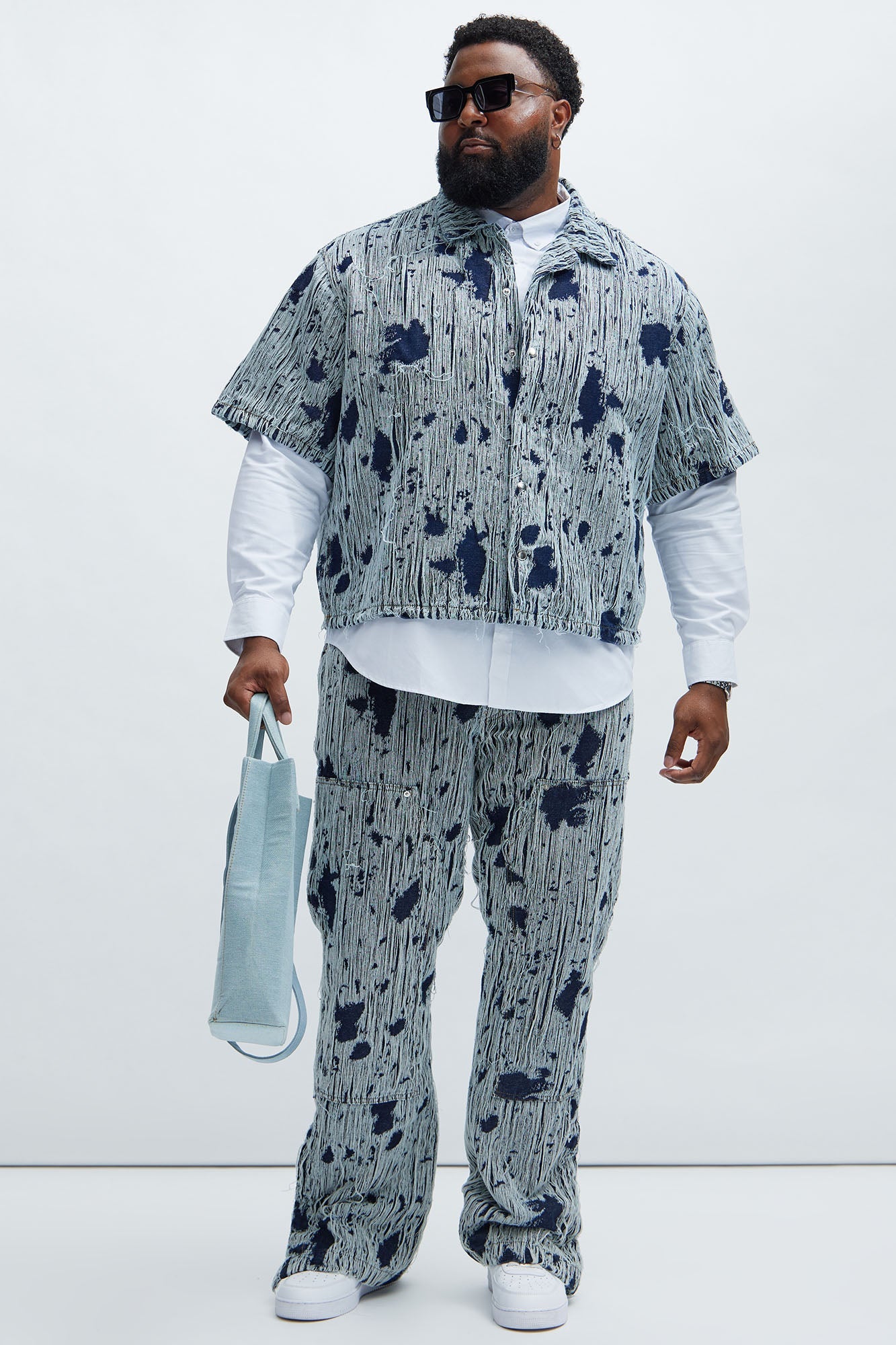 Riley Carpenter Slim Flare Frayed Denim Jeans - Indigo