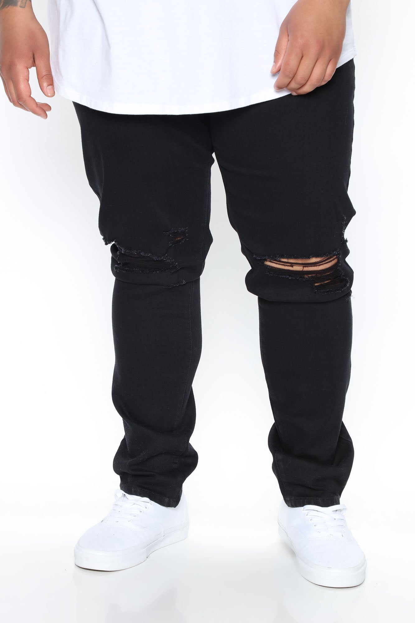 Jasper Skinny Ripped Knee Jeans - Black