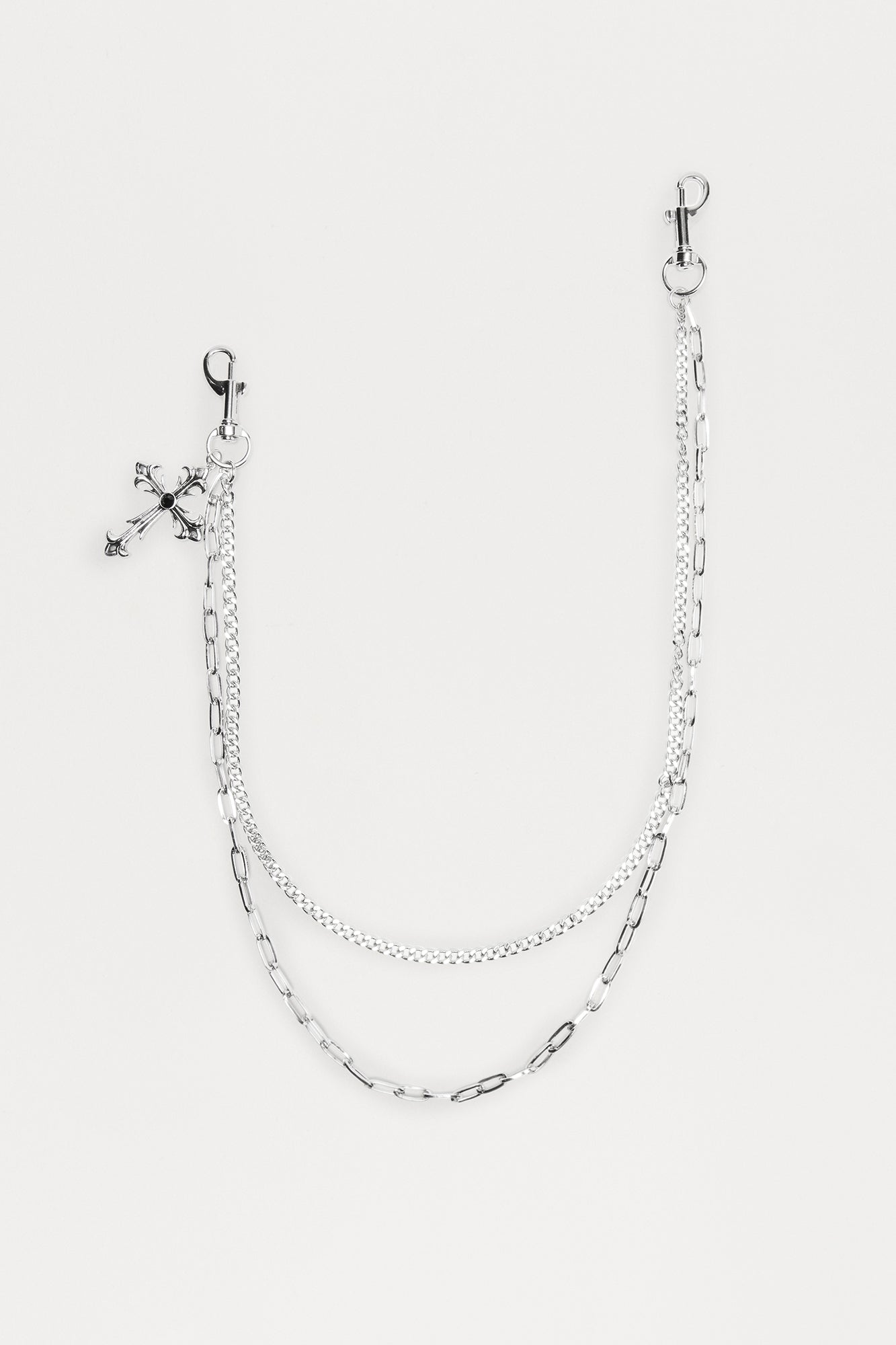 Mosiac Stacked Pant Chain - Silver