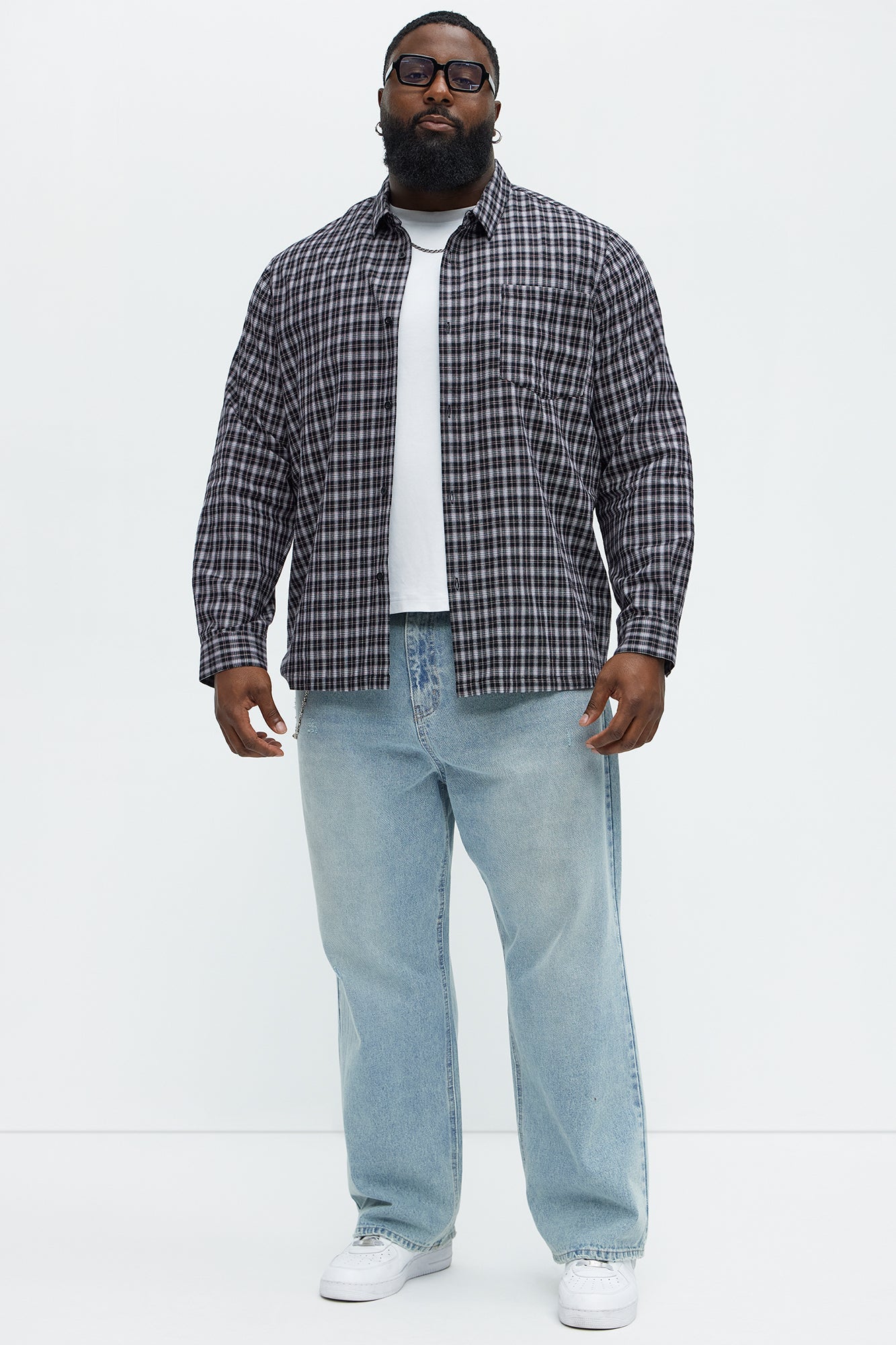 Carson Plaid Classic Long Sleeve Button Up - Black/combo