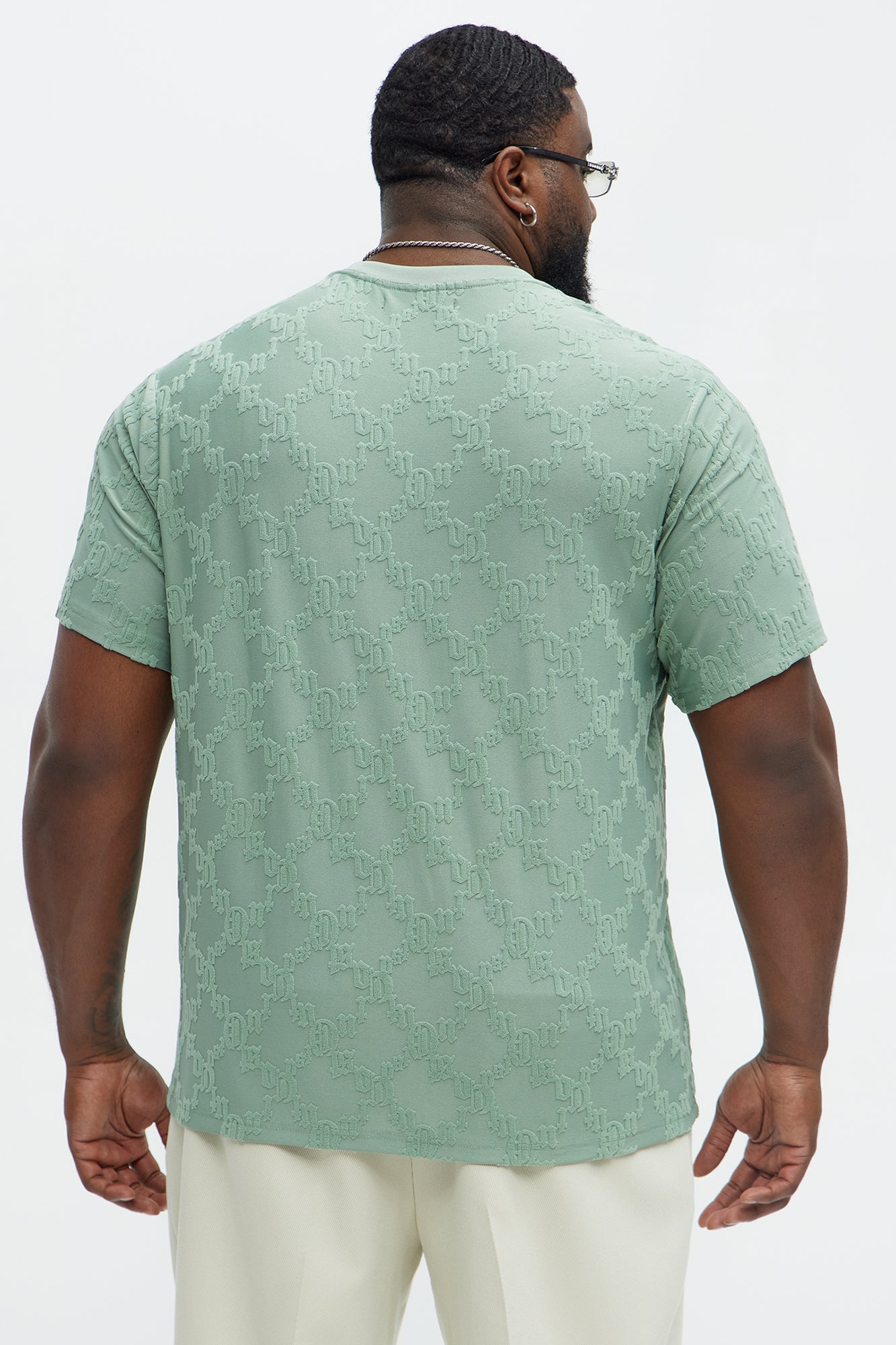 Verbiage Chenille Knit Crew Tee - Green