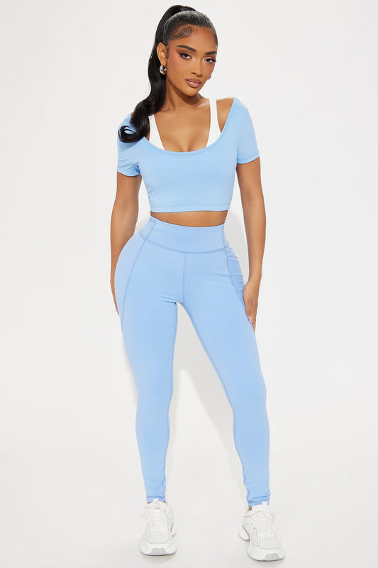 Match Point Active Legging - Light Blue