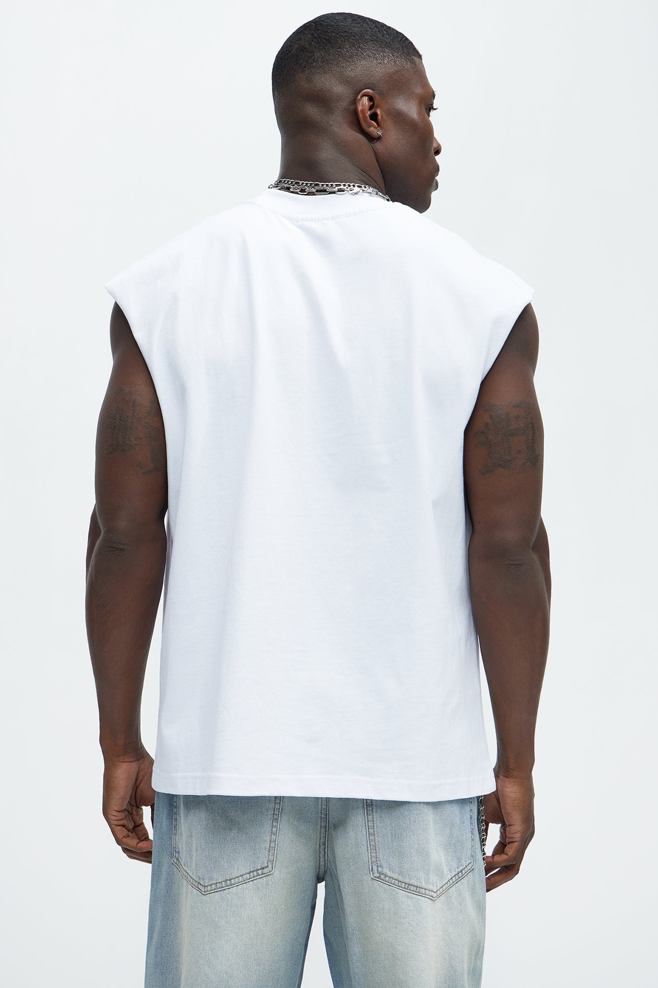 Relaxed Heavyweight Muscle Tee - White