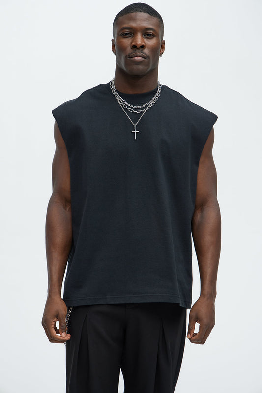 Relaxed Heavyweight Muscle Tee - Black