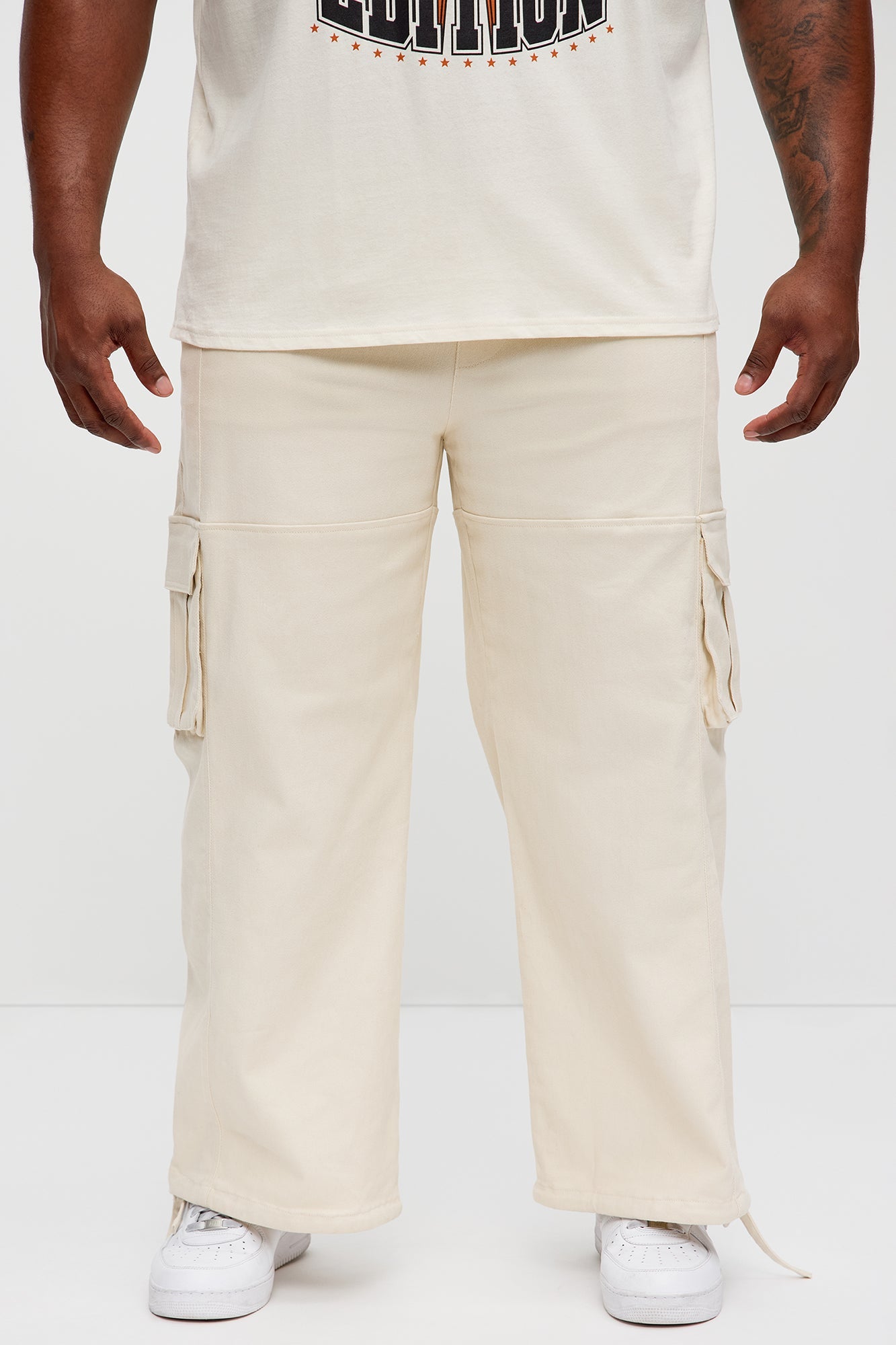 See You Now Baggy Cargo Pants - Cream