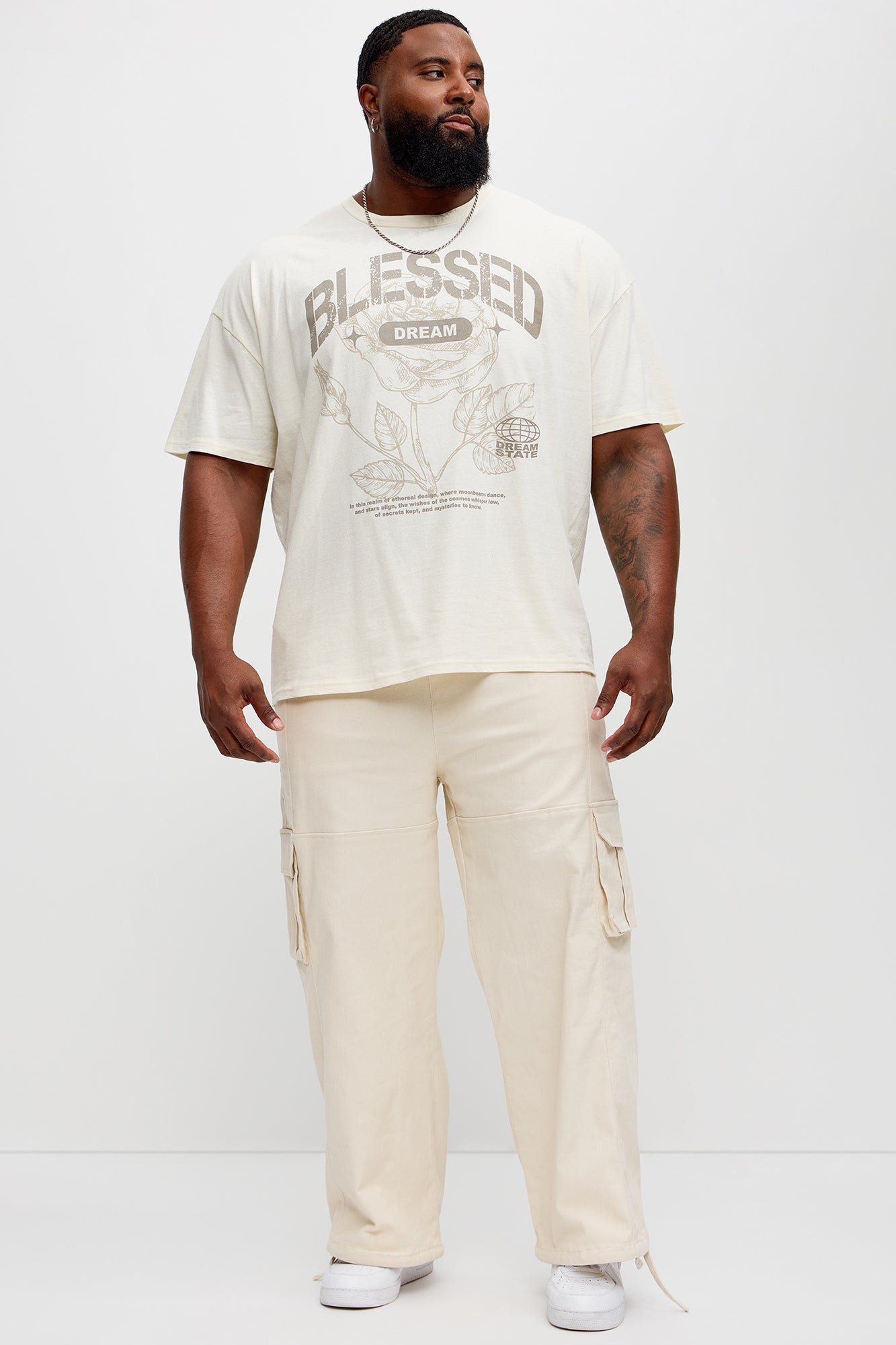 Bless Dreams Oversized Short Sleeve Tee - White