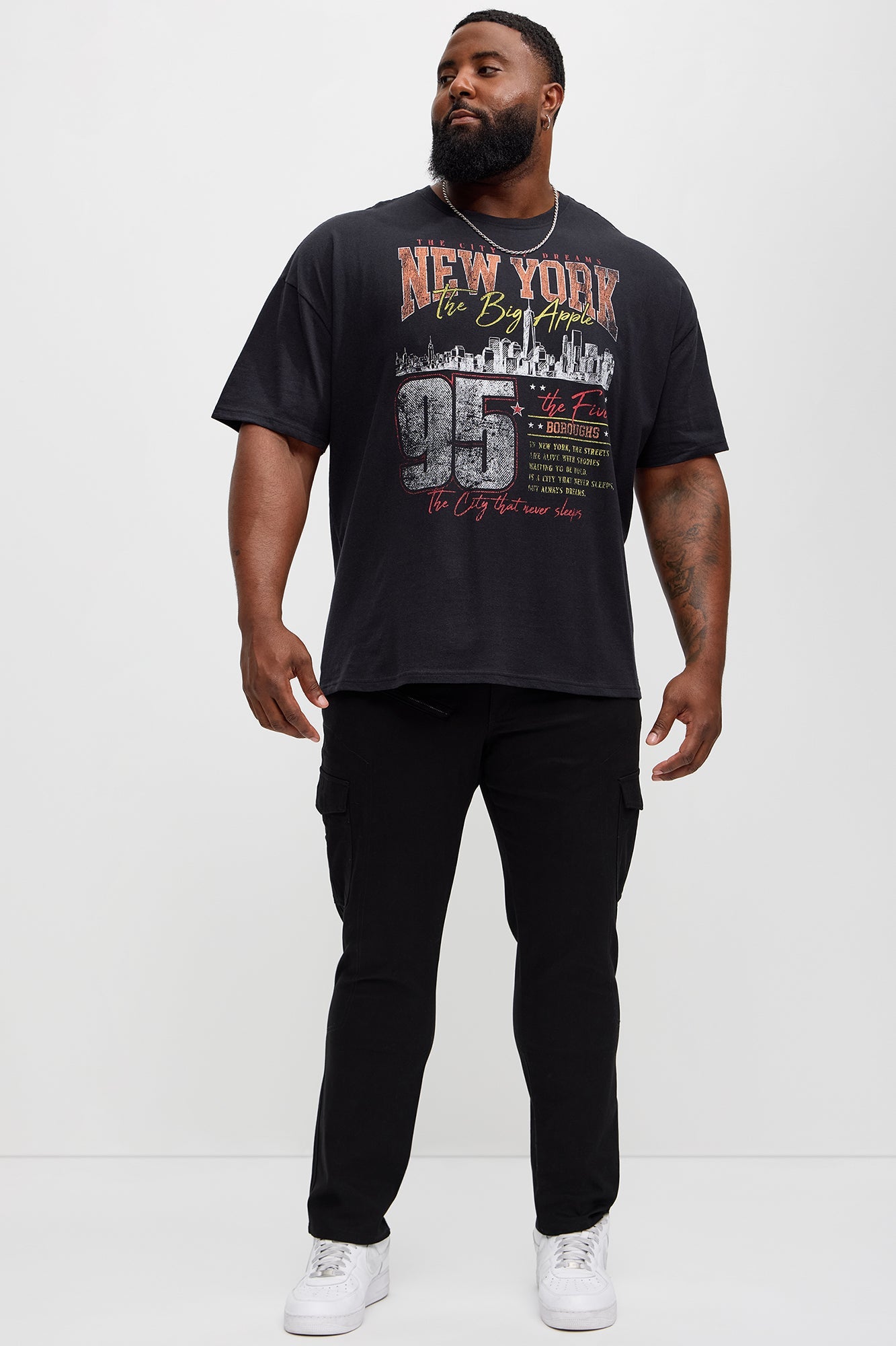 The Big Apple NYC Oversized Short Sleeve Tee - Black