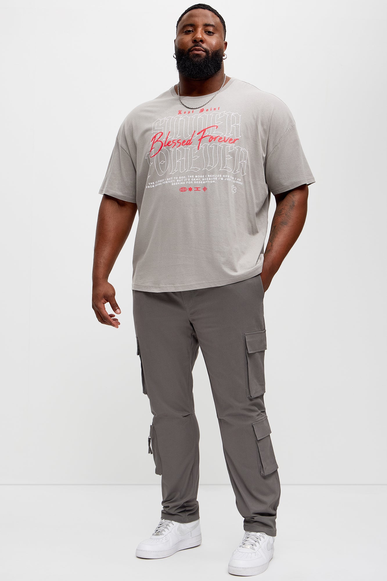 Stay On It Skinny Cargo Pants - Grey
