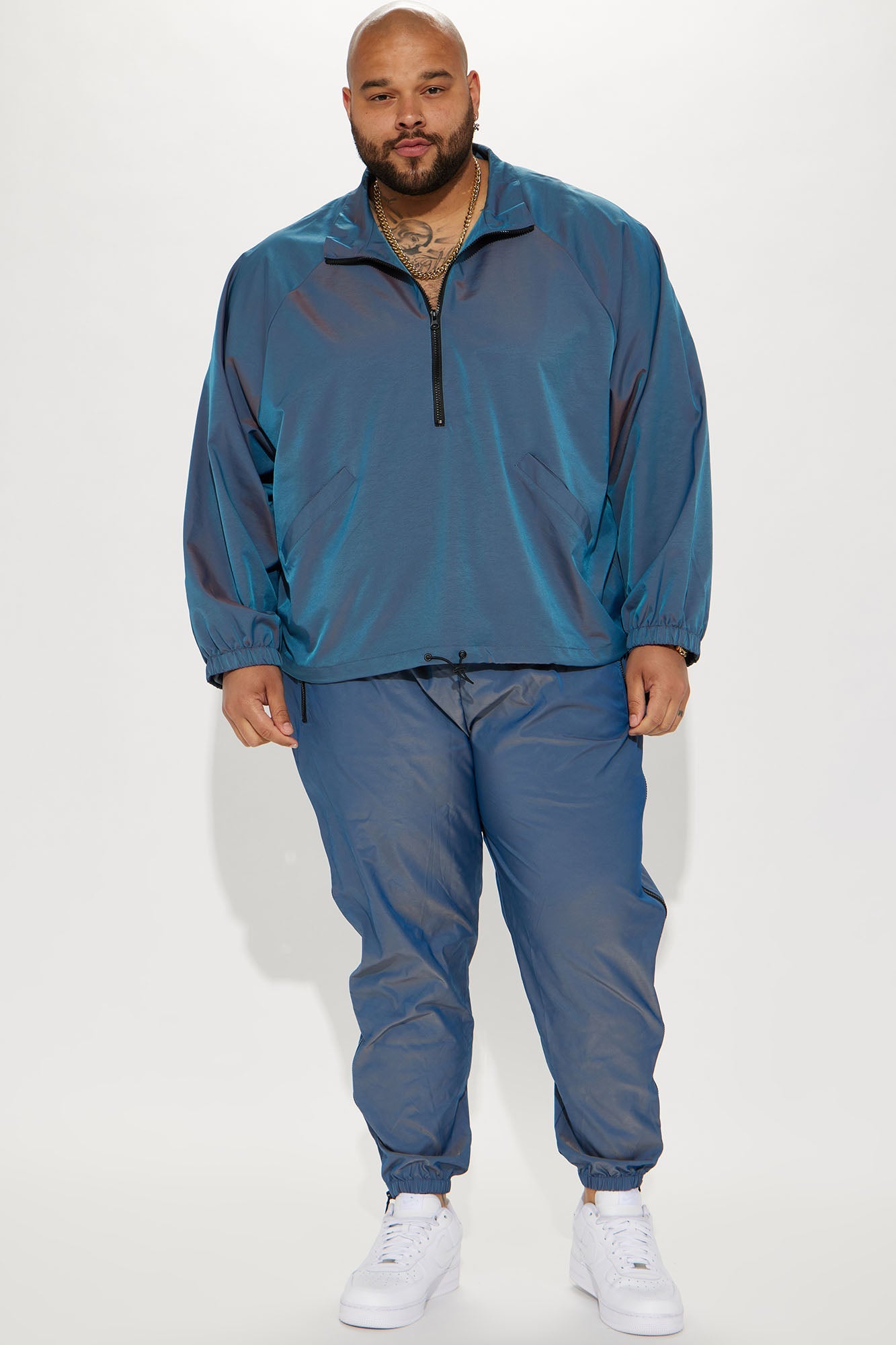 Stormy Iridescent Nylon Anorak - Blue