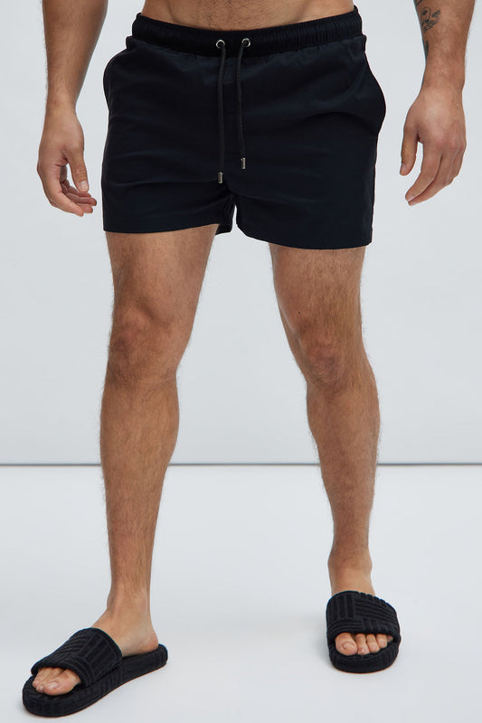 Montez Stretch Swim Trunk 4″ - Black
