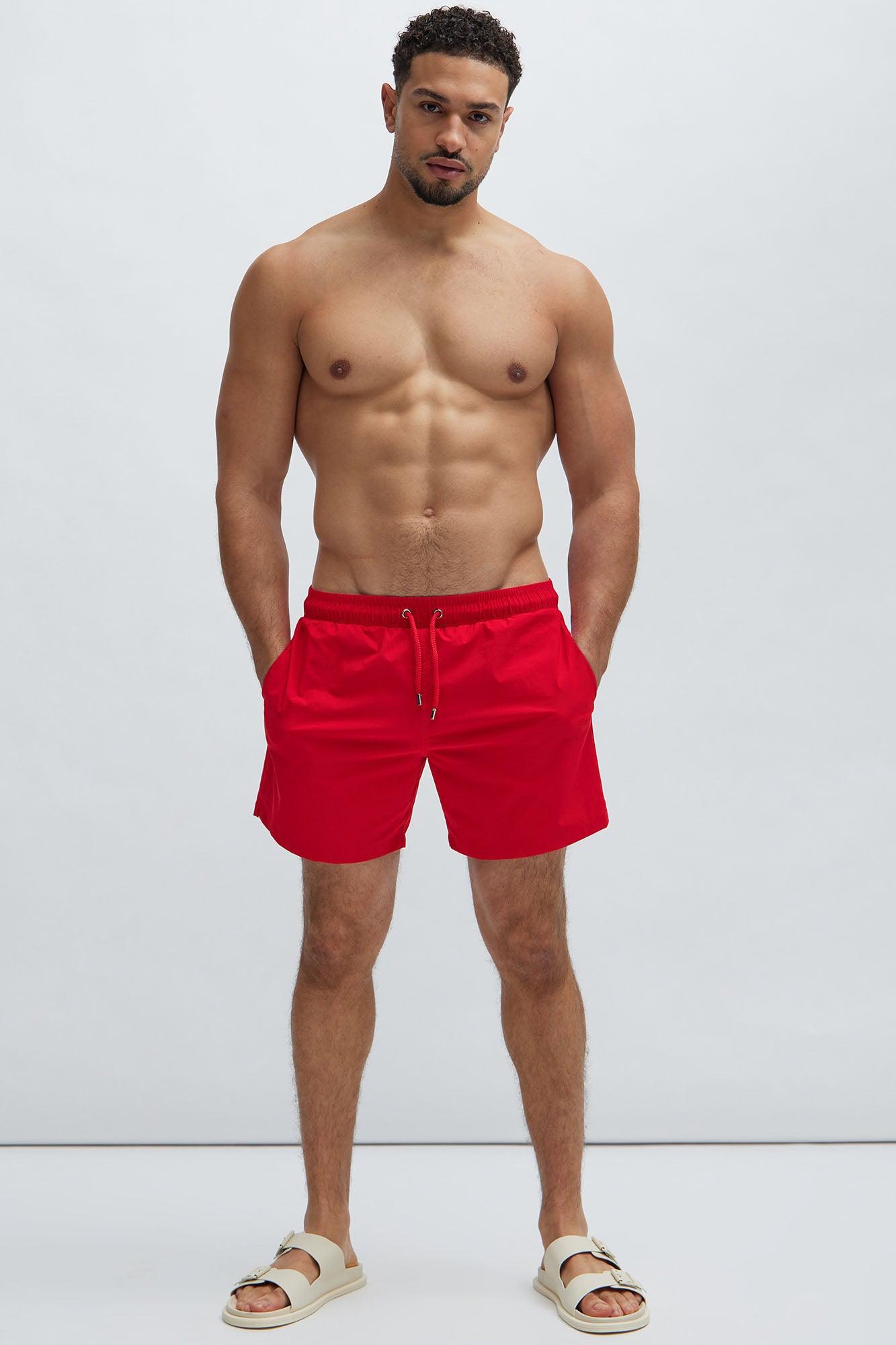 Montez Stretch Swim Trunk 6″ - Brick Red