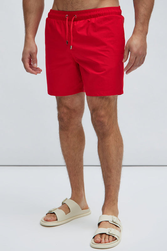 Montez Stretch Swim Trunk 6″ - Brick Red