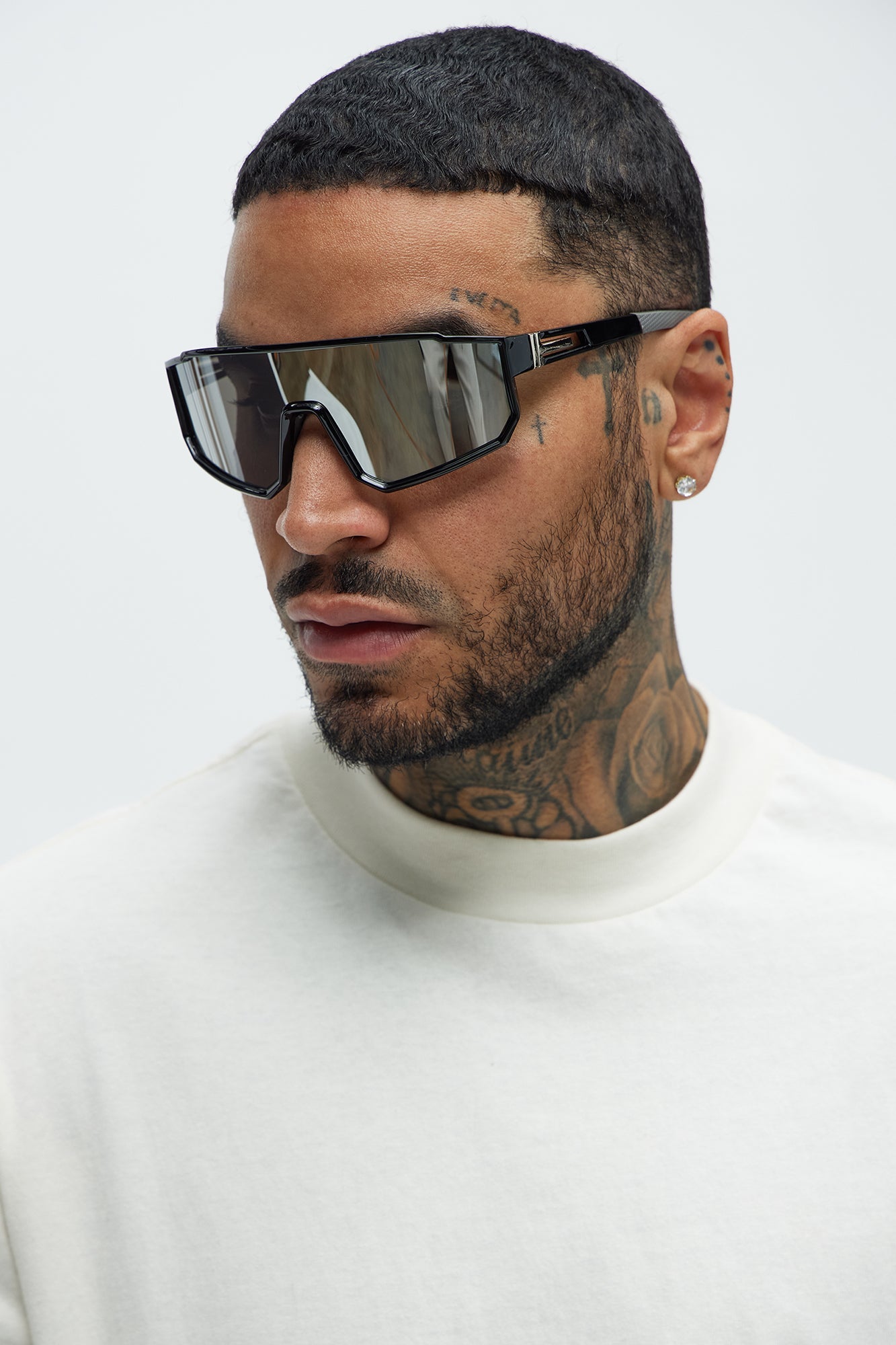 Drift Sport Shield Sunglasses - Black/Silver