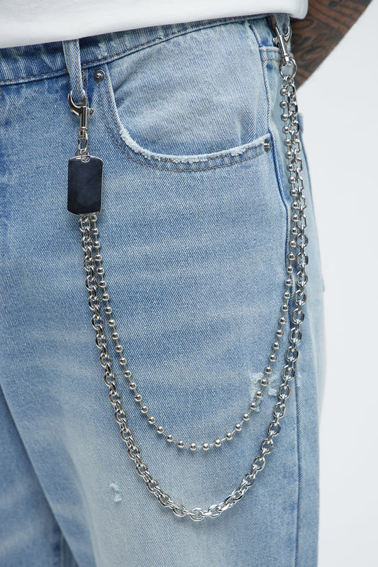 Lullaby Stacked Dog Chain Pants Chain - Silver