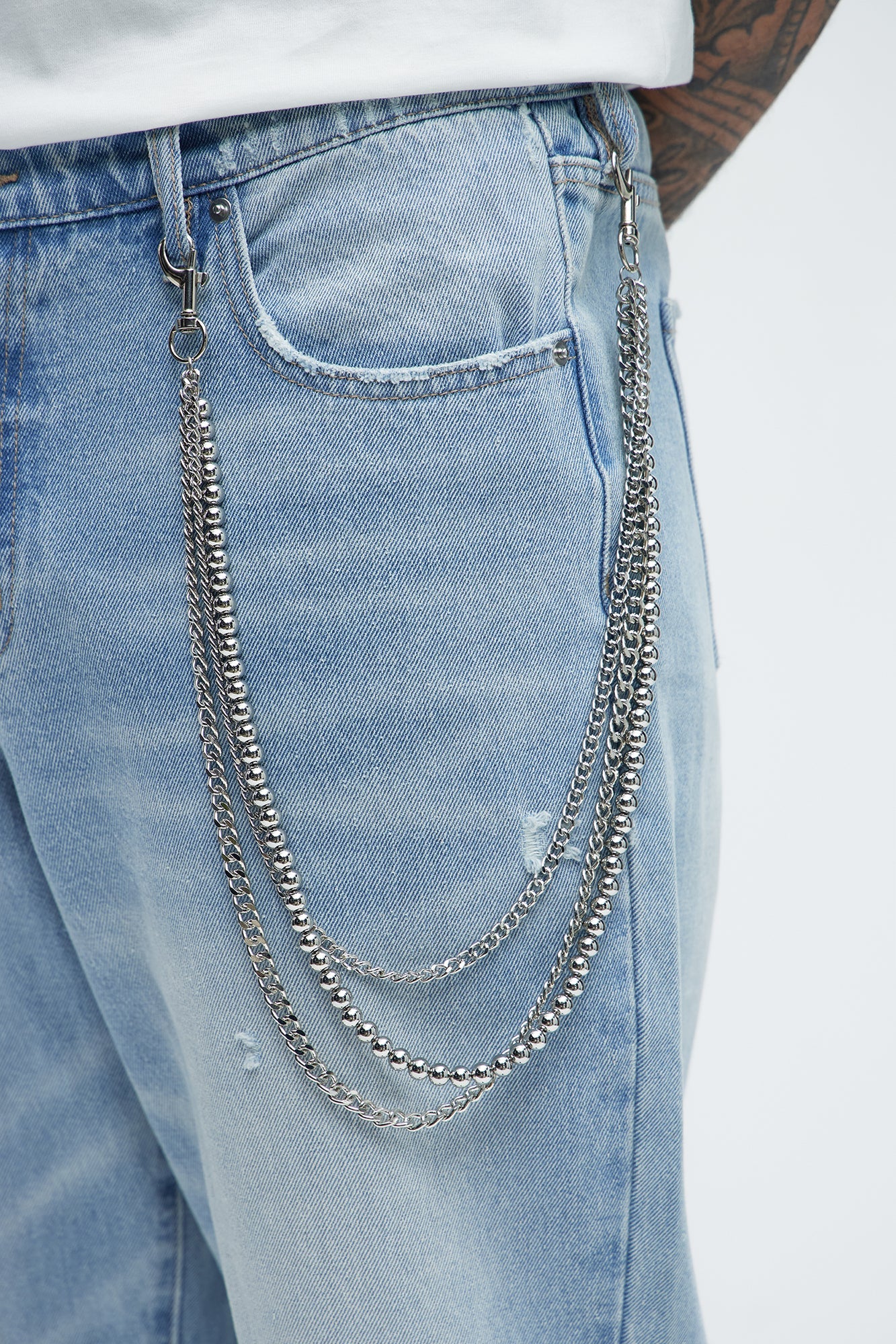 Dahlia Triple Stacked Pants Chain - Silver