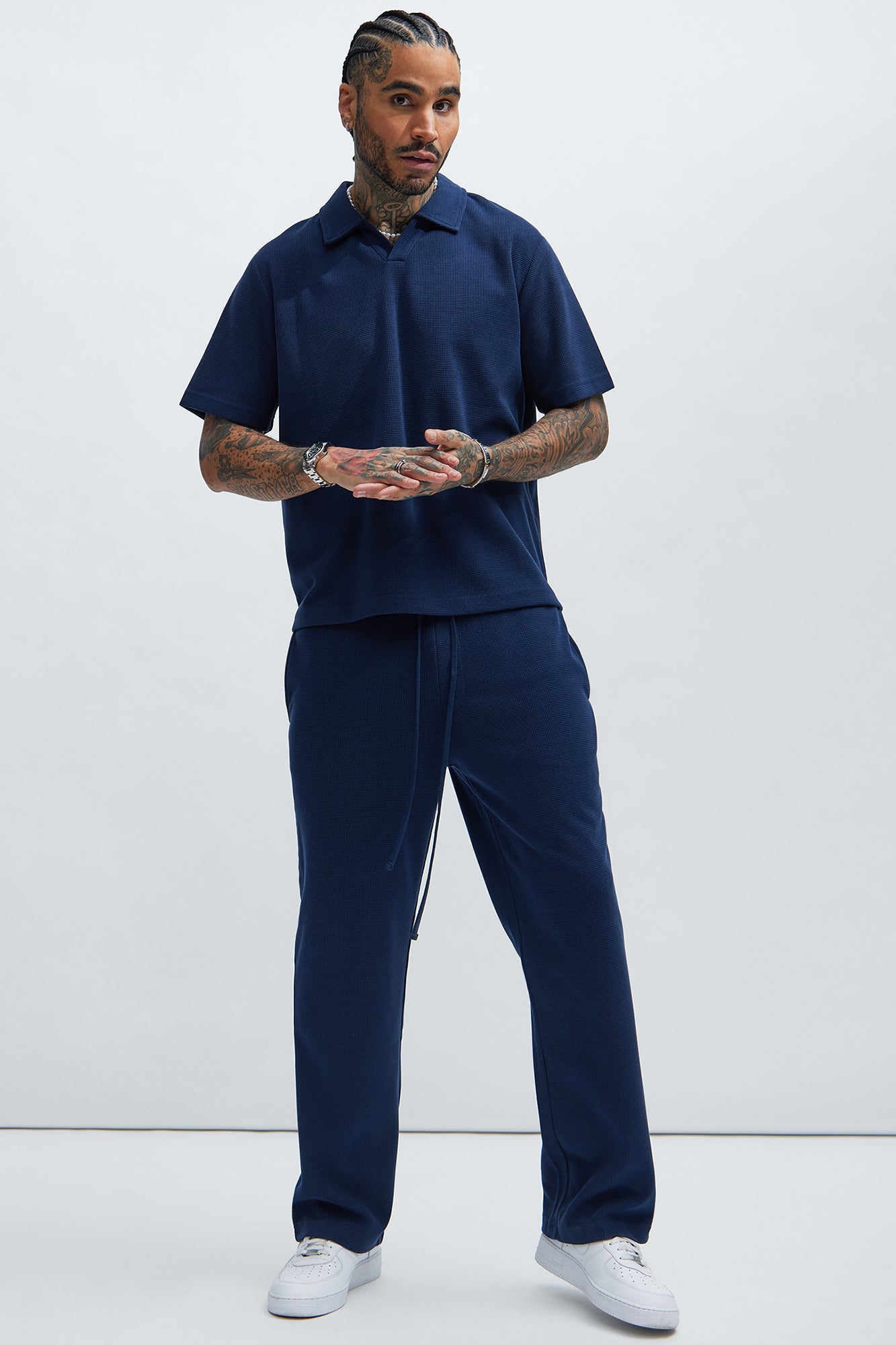 Cairo Textured Polo - Navy